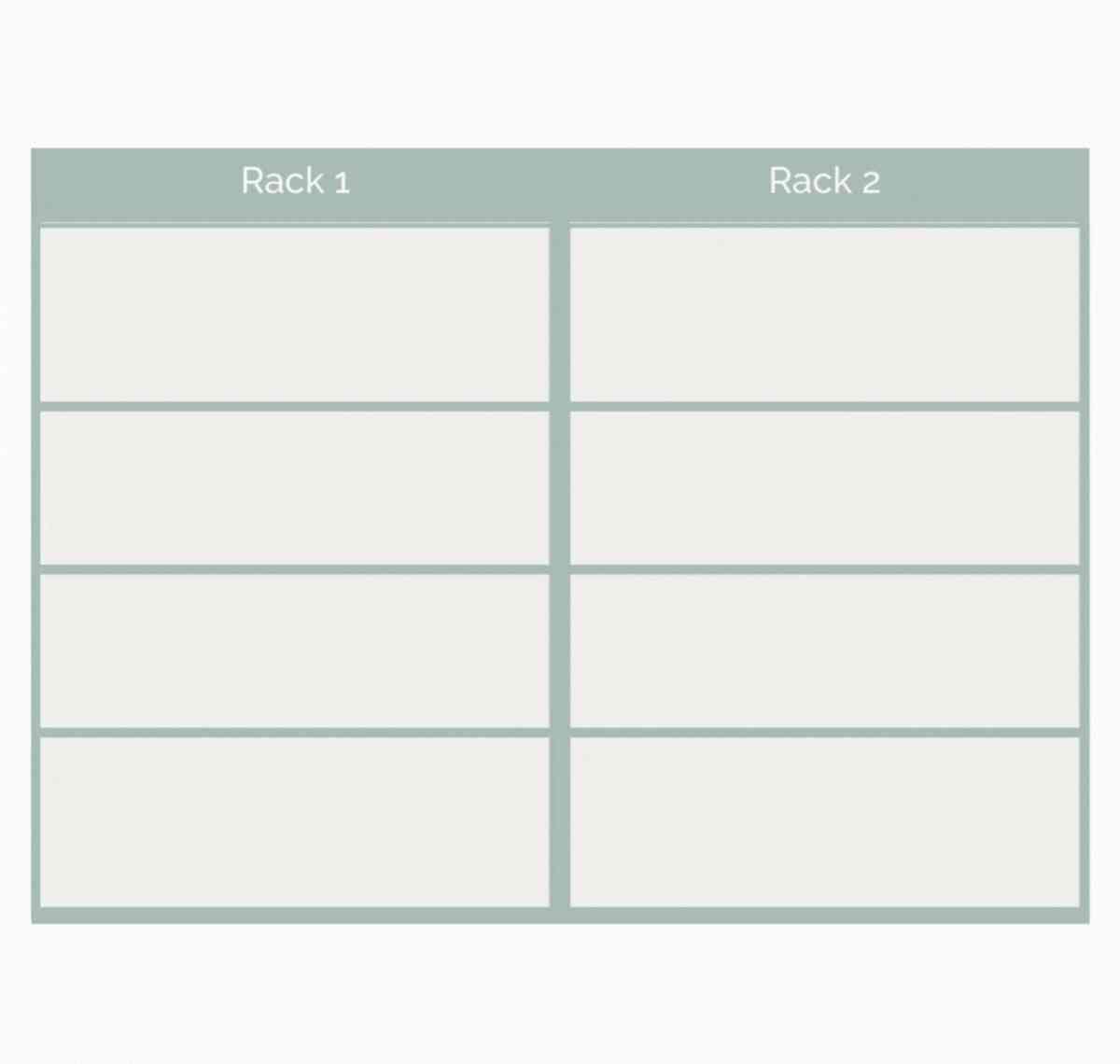 Planogram template with empty shelves